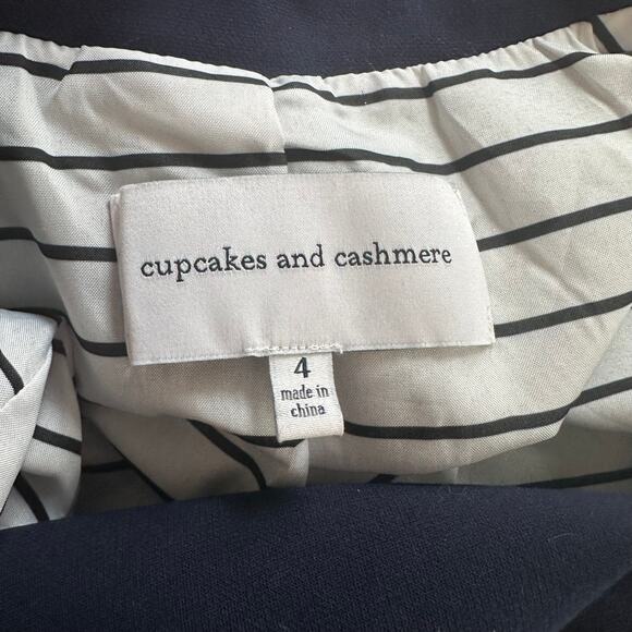 Cupcakes and Cashmere Jacket WMNS 4 Navy Blue Double Breasted Blazer Long Sleeve - Picture 8 of 8